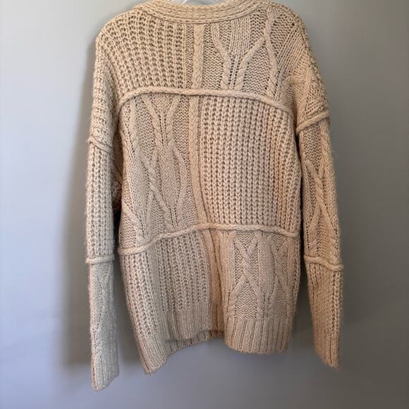 Chunky Knit Cardigan Sweater with Flower Rhinestone Buttons - Picture 5 of 6